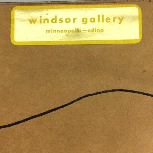 Mary Betts Pen Ink Illustration Asian Man Carrying Pack By 1967 Matted Framed - Picture 5 of 5